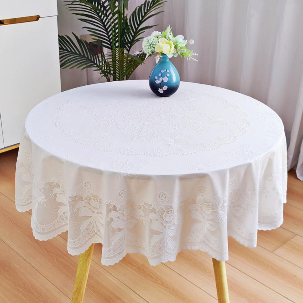 Moderne minimalistische runde PVC-Tischdecke mit wasserdichter und staubdichter Funktion für die Esszimmerdekoration zu Hause