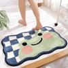 Frog and Bear Flocking Bath Mat Home Decoration Door Mat Non-slip Absorbent Bathroom Doormat Super Soft Fiber Bath Rug