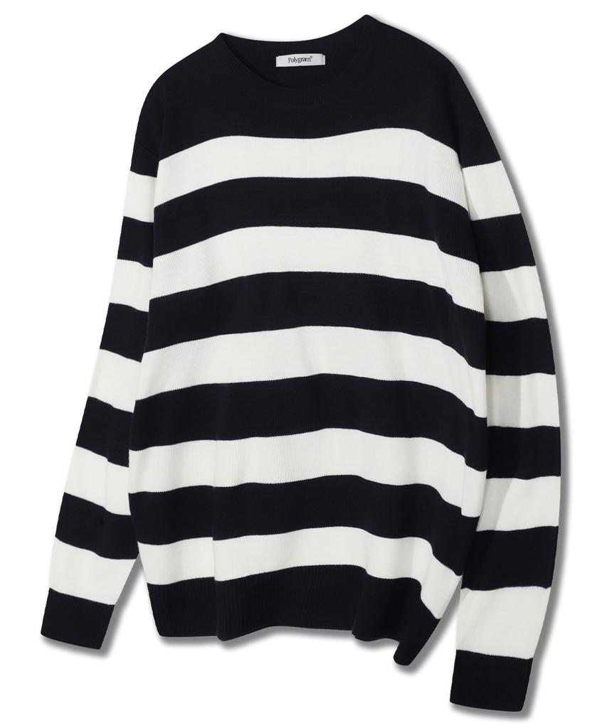 POLYGRAM Tick Stripe Crew Neck Knit - 3 Colors