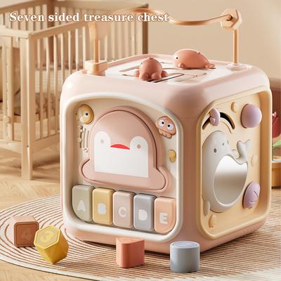 Baby Activity Cube Cute Cartoon Animal Activity Play Cube With Music Sensory Toys Gifts For Toddlers Ages 0-3