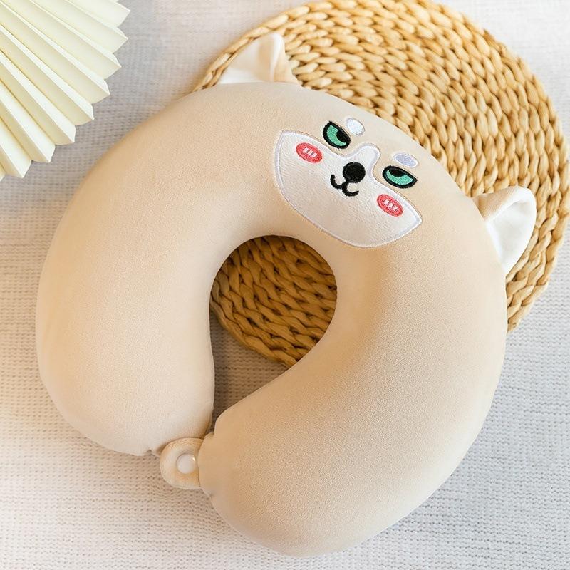 Cestovní polštář, polštář na krk, opěrka brady a krku, roztomilý kreslený cestovní polštář na krk pro chlapce a dívky, cestovní doplňky do letadla, auta, polohovací