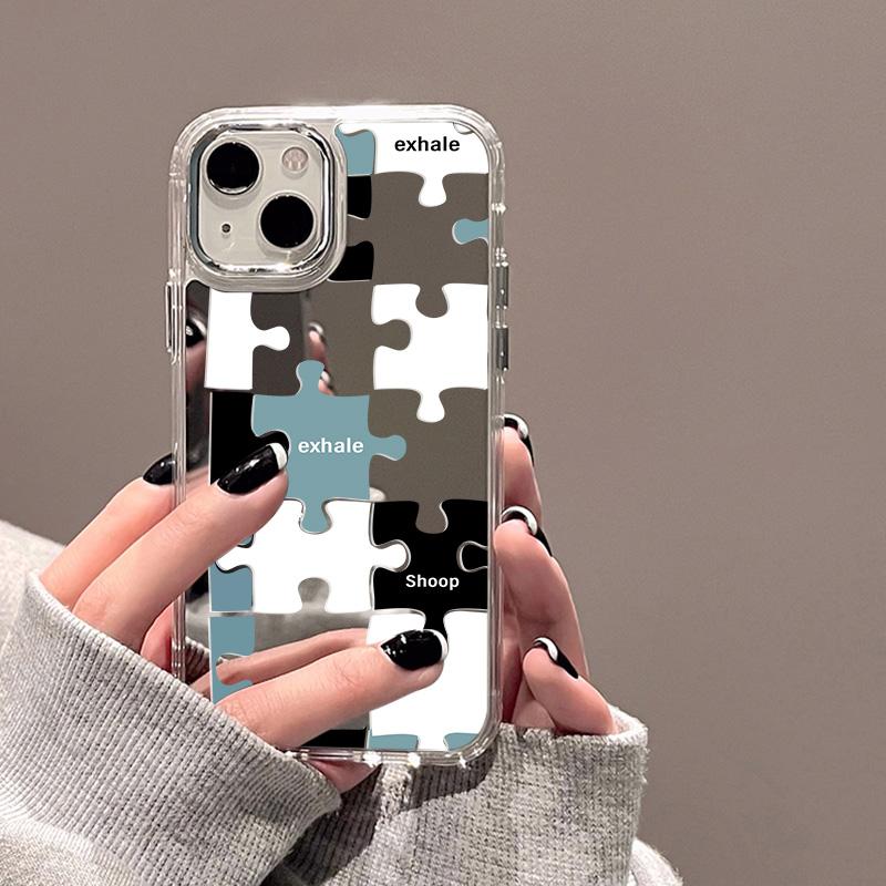 Cute Love Heart Makeup Mirror Phone Case For IPhone 17 17E 16E 16 15 Pro 11 12 14 13 Pro Max  Shockproof Bumper Cover