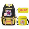 Animation Cartoon Peripheral Printing Trend Lightweight Shoulder Backpack, Primary And Secondary School Student Leisure Schoolbag Three-Piece Set