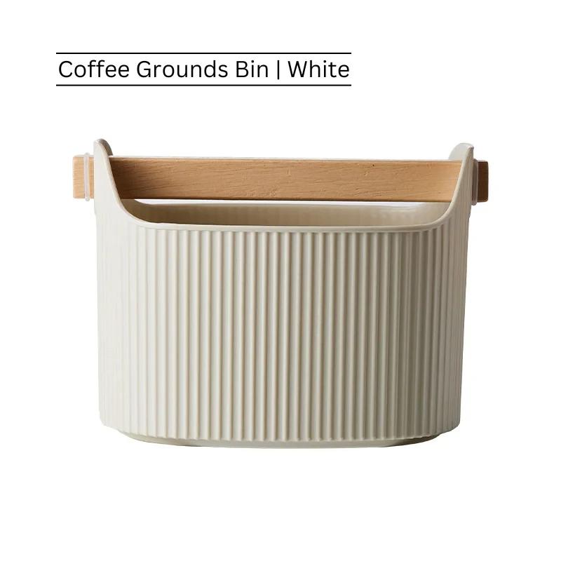 Coffee Grinding Knock Box Silent Shock Absorption Espresso Knock Box Detachable Knock Stick Non-Slip Base Barista Coffee Shop белый