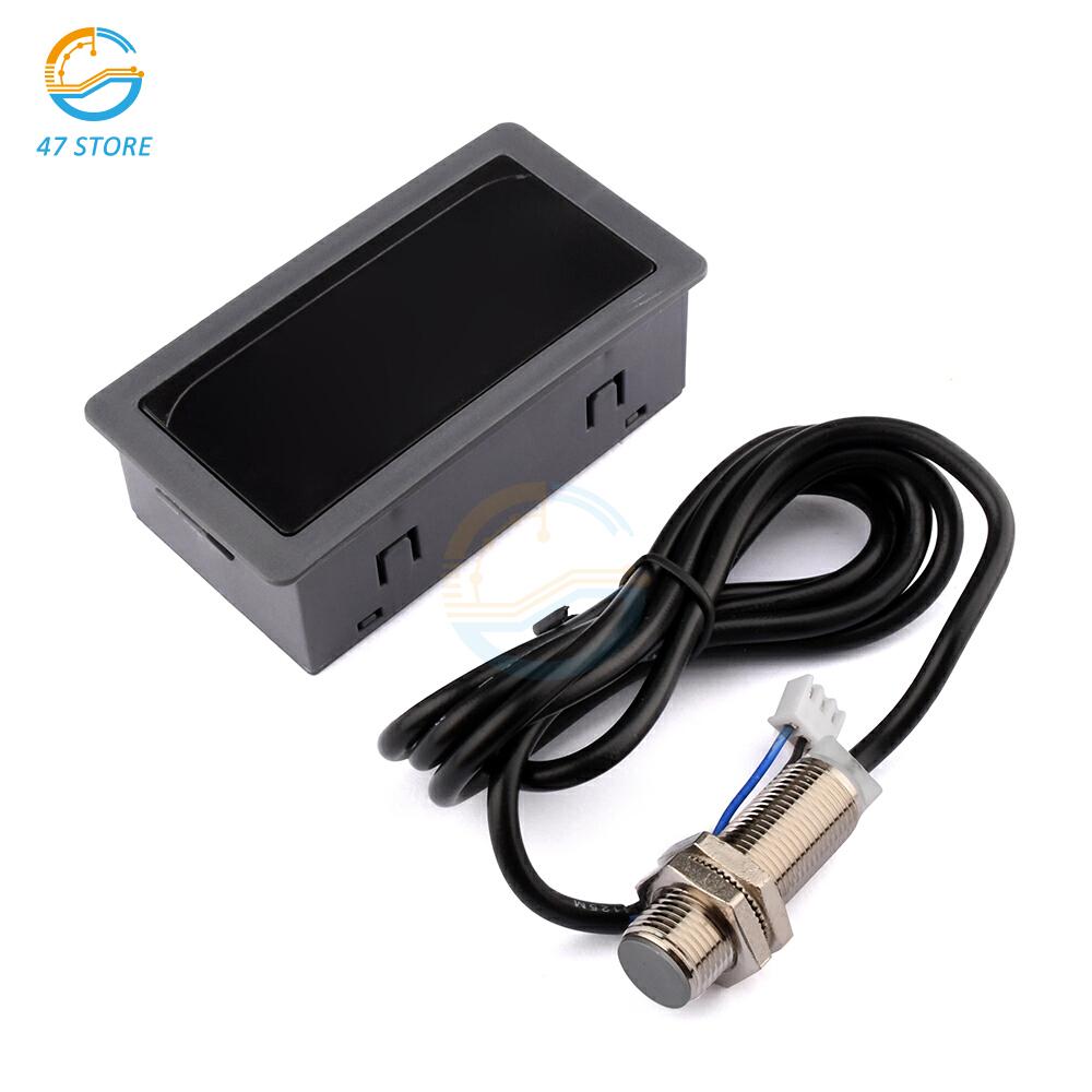 4 Digital LED Tachometer 0.56 Inch NPN 5V DC 8-24V 10-9999RPM Speed Meter RPM Gauge Speed Meter With Hall Sensor Switch