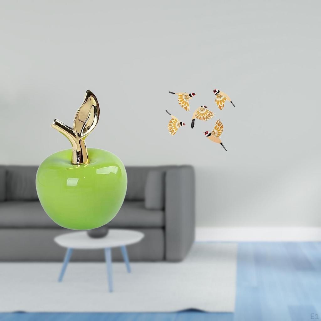 Ceramic Figurine Fruit Sculpture And Wooden Bird Wall Art Hanging Ornament for Home Decoration Study