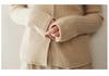Women's Ribbed V-Neck Cashmere Cardigan - Long Sleeve, Loose Fit, Casual Base Layer Sweater.