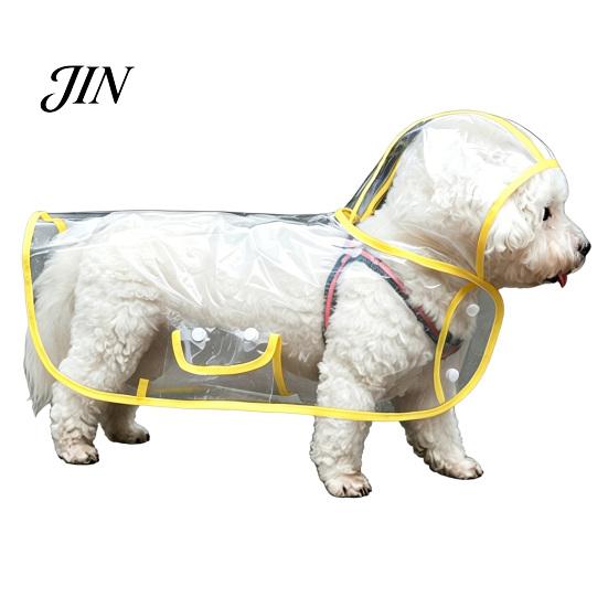 Dog Raincoat with Hood Clear Poncho, Waterproof EVA Rain Suit for Small Medium Dogs, Rainy Day Coat Pet Jacket And Leash Hole, Teddy Bichon