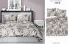 Satin bedding 160x200 leaves beige ash