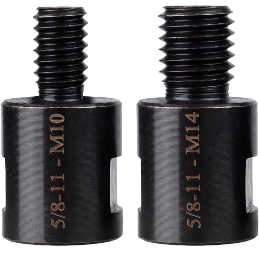 2 Stück Metall Gewindeadapter Set, 5/8"-11 Innengewinde auf M14/M10 Außengewinde, Bohrer Polierer Schnittstellenverbinder, Kein Strom erforderlich