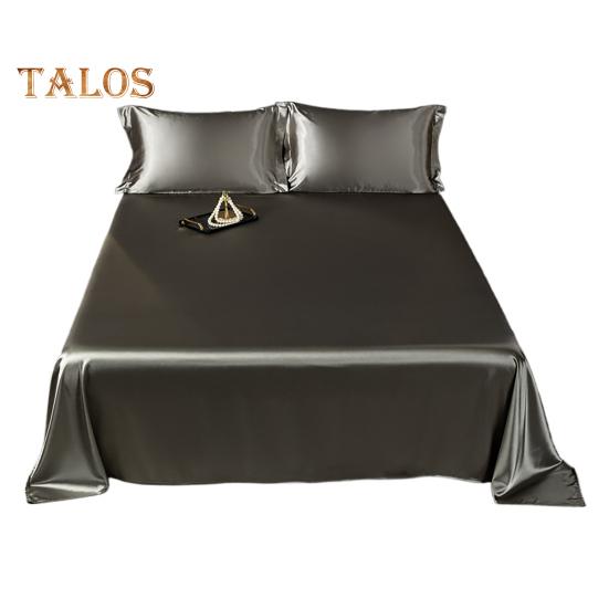 

Глянцевые атласные простыни, однотонная простыня с 2 наволочками, охлаждающие, не мнется, шелковистые, гладкие простыни для большинства размеров кроватей L серый