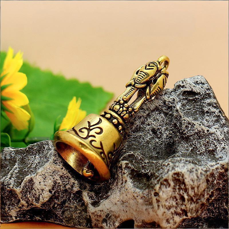 Tibetan Bronze Bell Antique Bell Christmas Tree Pendant Brass Handicraft Magic Bell Wind Bell Shui Feng Bells For Decoration