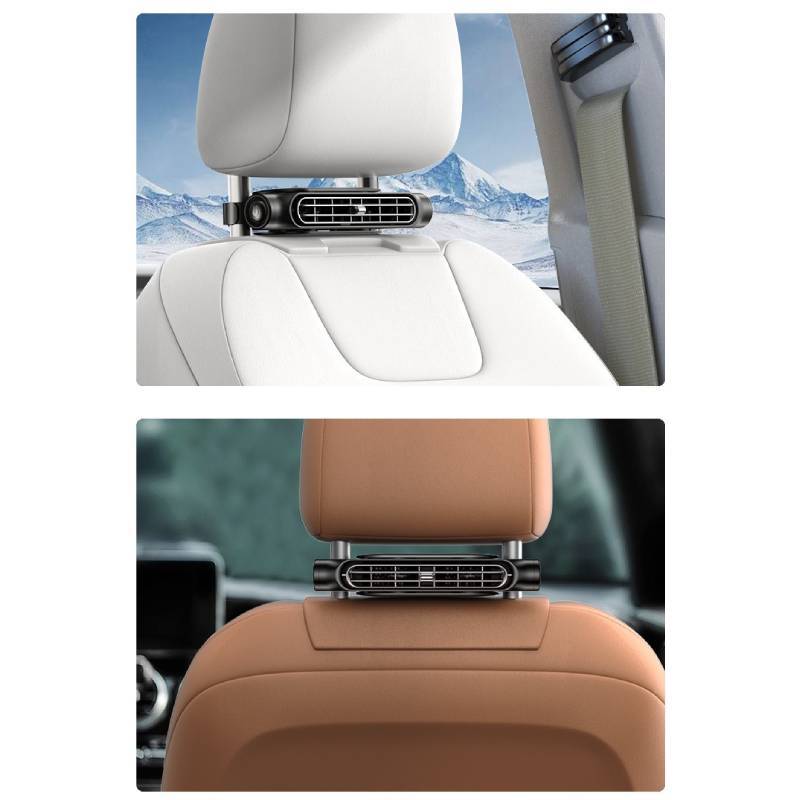 Auto-Ventilator USB-wiederaufladbar Dual-Turbo ABS-Kühlventilator für Komfort auf dem Rücksitz