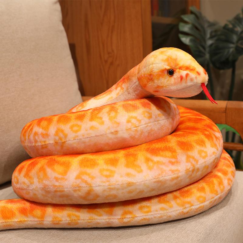 130~300Cm Like Real Colorful Snake Doll Stuffed Long Scary Animal Tongue Out Darkness Party Prop Decor Man Gift