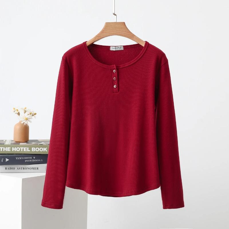 

Pullovers Tops Women Long Sleeves Autumn Winter Blouse Oversized Round Neck Loose Long Sleeve Shirt Slim Pullover Tops One Size червоний