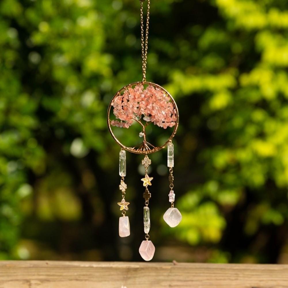 Crystal Stone Dream Catcher Boho Rainbow Dreamcatcher Lucky Crystal Suncatcher Window Decor