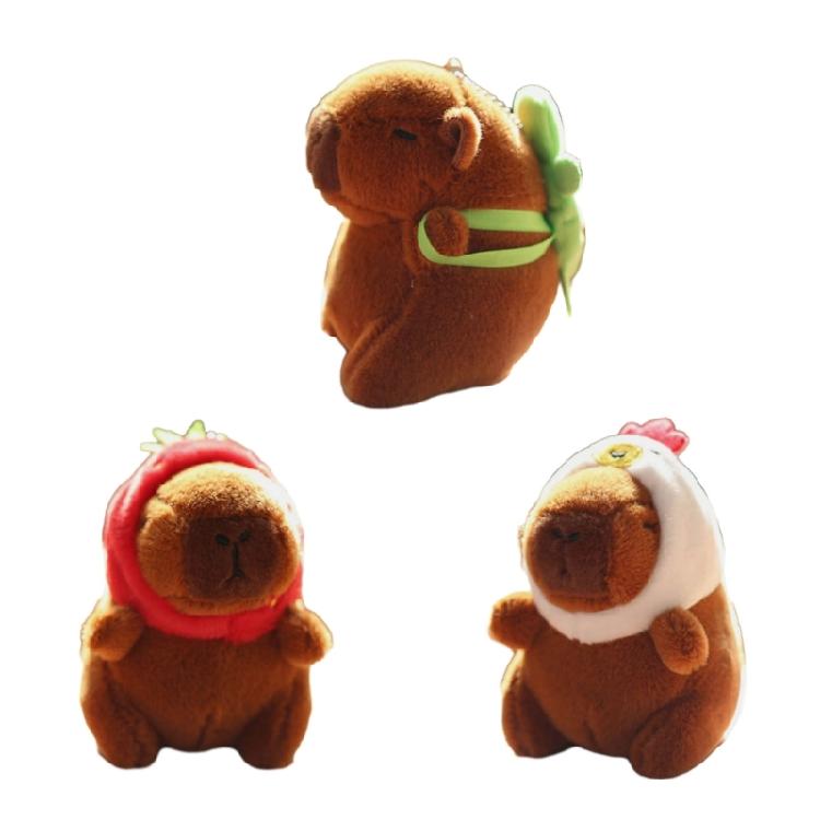 Cute Capybara Keychain Plush Bag Charm Accessory Adorable Stuffed Doll Keyring