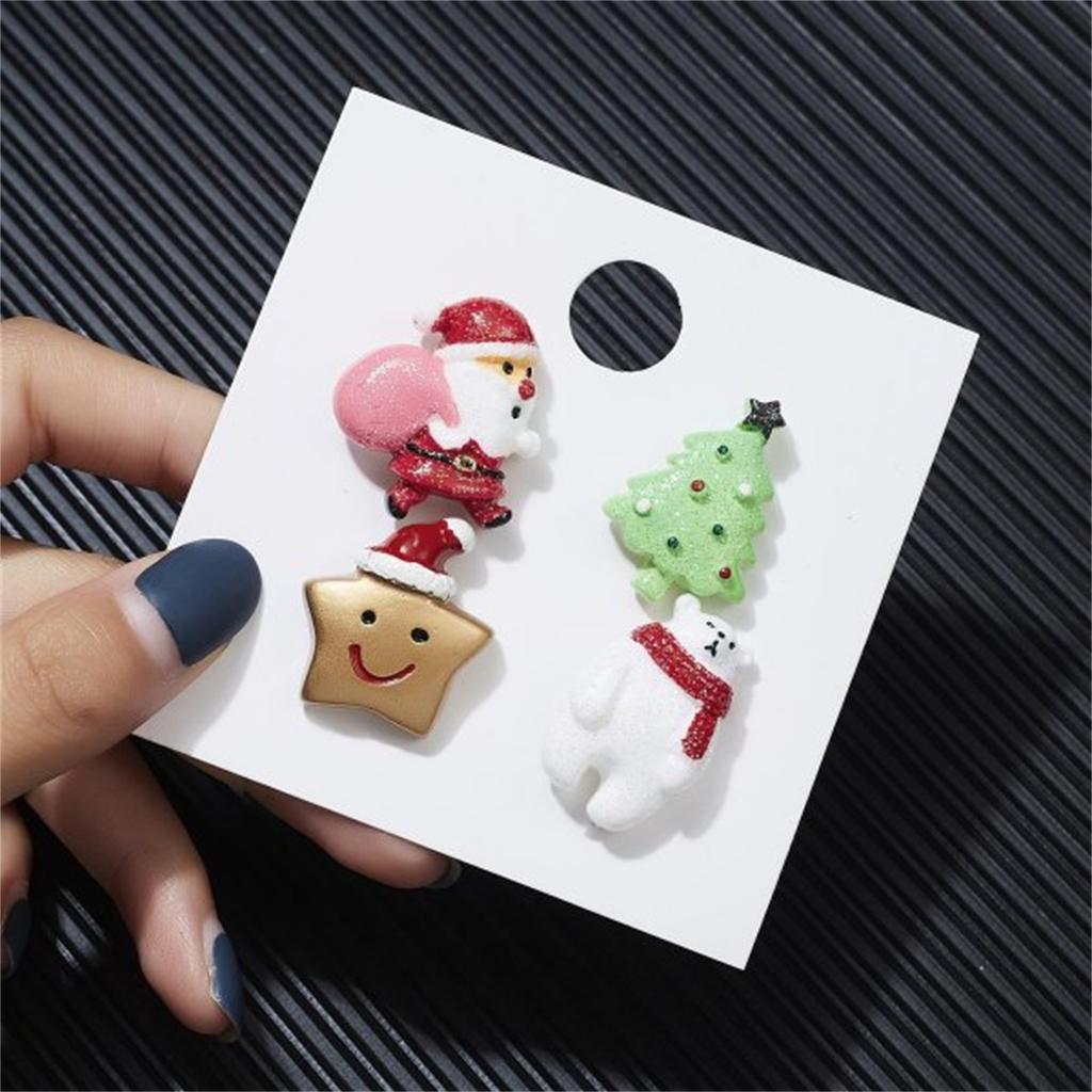 3/4pcs/set Christmas Badge Brooches Exquisite Santa Claus Tree Bell Elk Snowflake Enamel Brooch Pins For Women Men New Year Gift