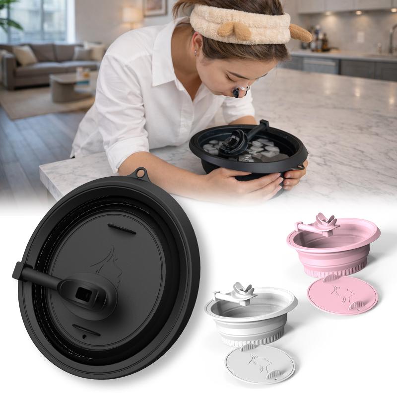 1Pcs Built-In Ice Tray Portable Silicone Breathing Ice Folding Basin Skin Tightening Facial Plunge Bowl Anti-Inflammation