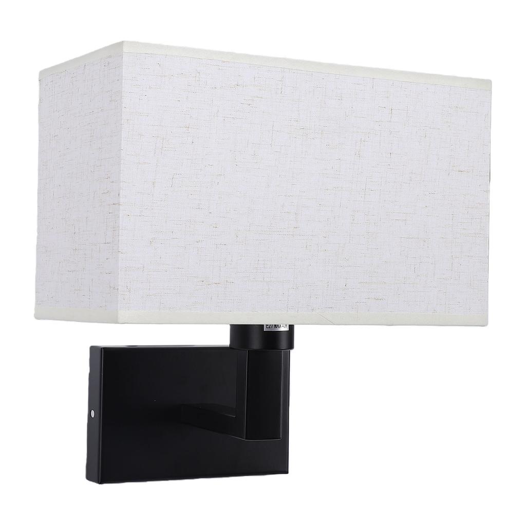 Moderne Stoffschirm-Wandleuchte Schwarze Wandmontage-Lampe für Schlafzimmer Nachttisch Wohnzimmer