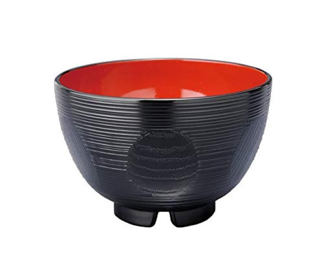Kawai Miyako Soup Striped Tortoiseshell 042510 Bowl, Pattern, Black, Size Approx. 10.8 H7.2 чёрный