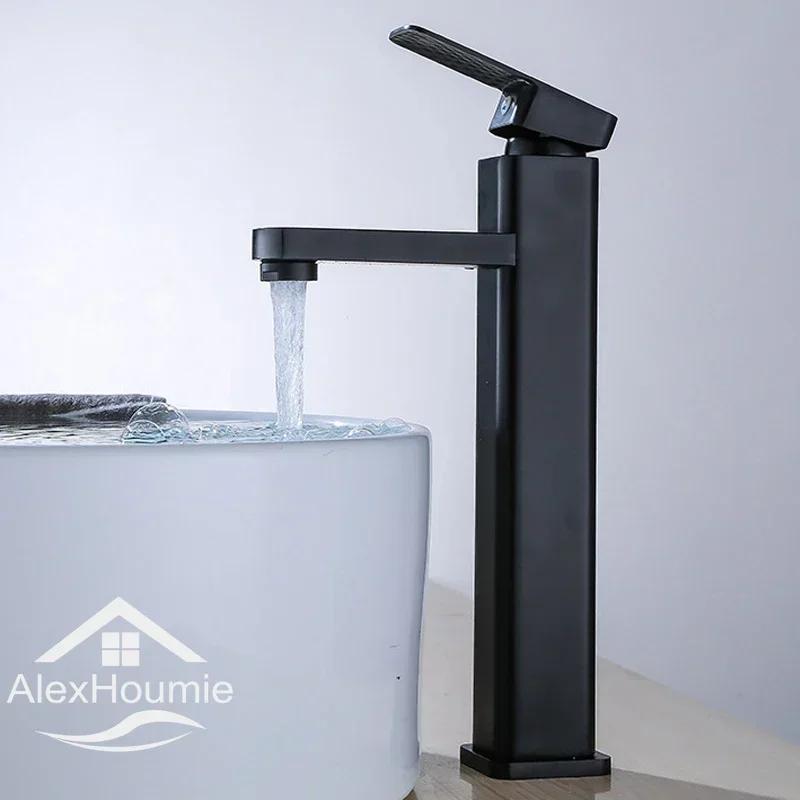 Bathroom Water Tap Washroom Faucet Deck Mounted Single Hole Single Handel Hot and Cold Water Mixer