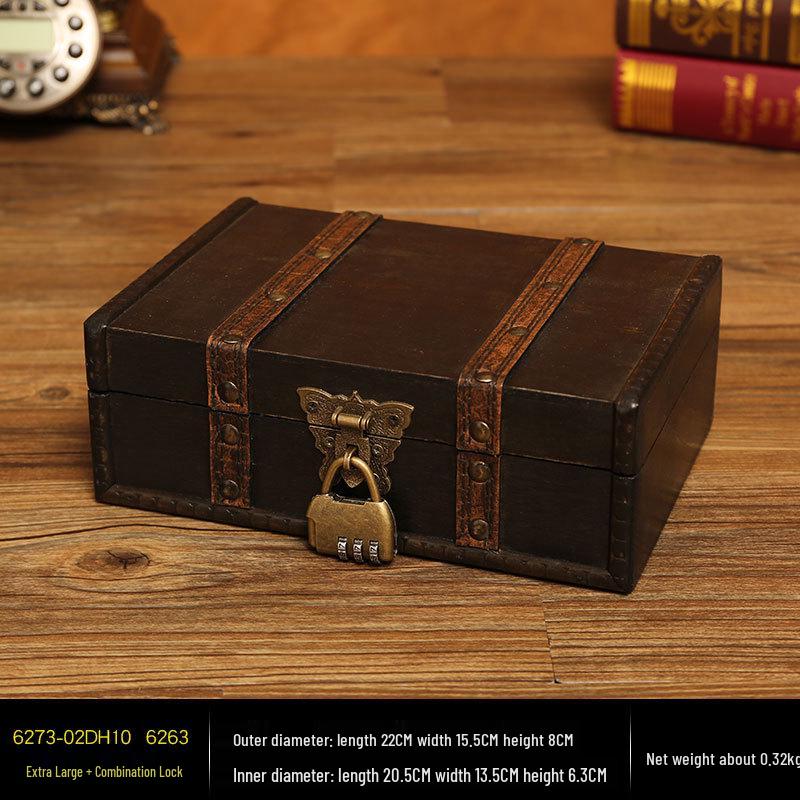 Exquisite Wooden Antique Jewelry Storage Box - Dustproof and Clutter-Free