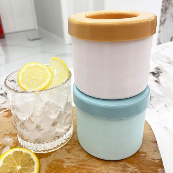 Yousheng 2 Bucăți Formă Silicon Cuburi de Gheață Gheață Rotundă Găleată Gheață Eliberare Ușoară DIY Aparat de Congelat Economisire Spațiu Tavă Cuburi de Gheață cu Eliberare Ușoară pentru Băuturi