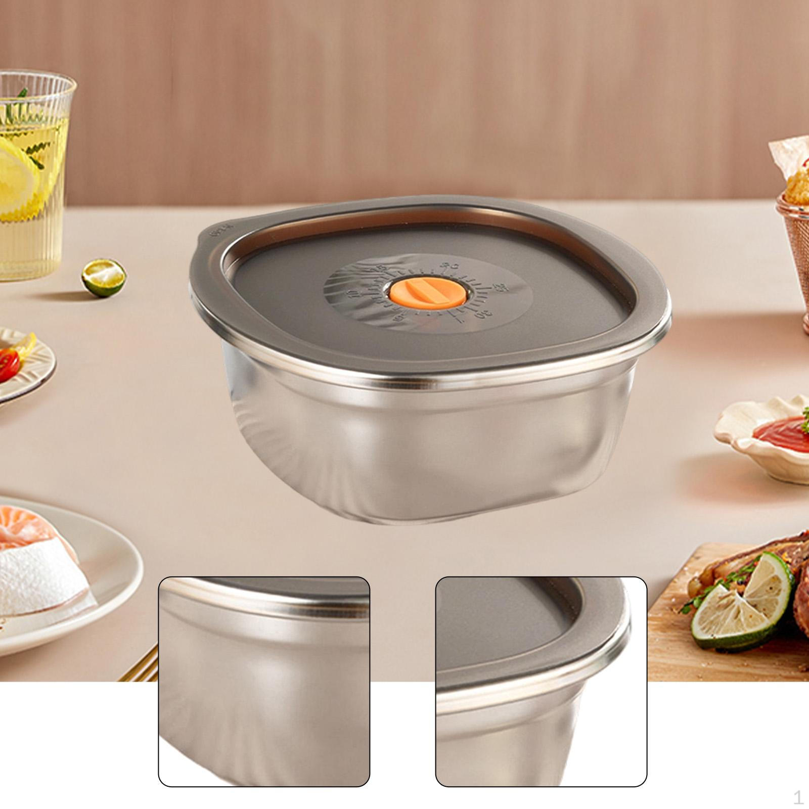 Контейнер для хранения в холодильнике Герметичный Пищевой контейнер из нержавеющей стали Органайзер для холодильника Герметичный 1500ml