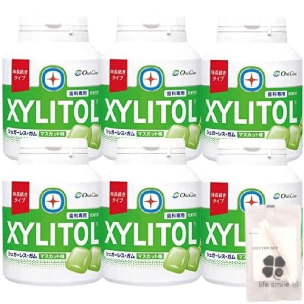 

of Oral Care Xylitol 90 with Original Cotton Pad Set [Set 6] Gum, pieces, Long-lasting Flavor, Muscat,