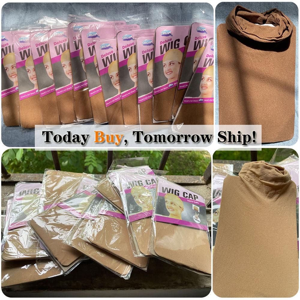 24Pieces (12 Packs) Wig Cap Fashion Stretchable Hair Nets 2Pcs/Pack Stocking Hair Cap Free Size Nylon Mesh Wig Net Free 2028