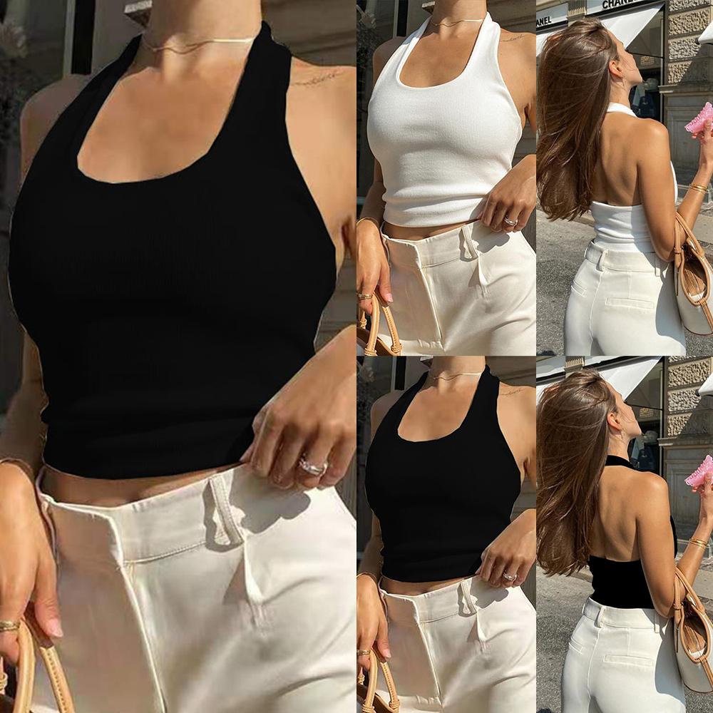 

Женские летние сексуальные однотонные топы без рукавов в рубчик без рукавов, жилет