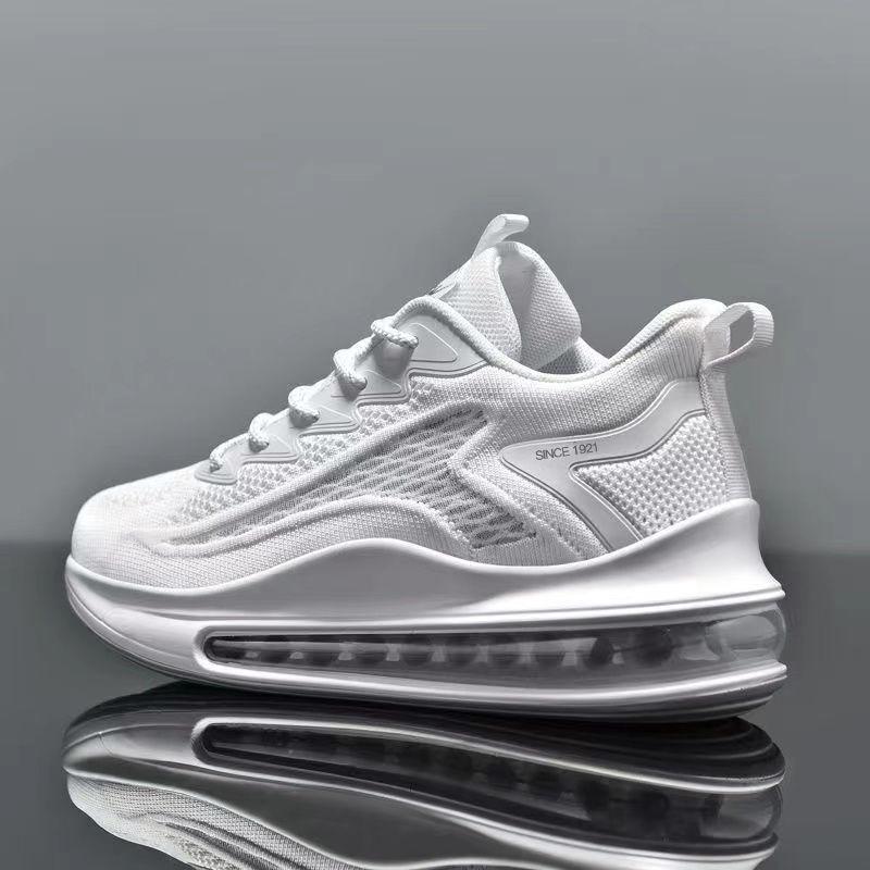 Modne modne męskie buty wiosenno-letnie oddychające buty sportowe z dzianiny typu fly wszechstronne męskie sznurowane niskie buty codzienne