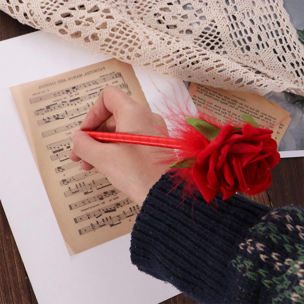 Best Wishes Rose Flower Ballpoint Pen Teacher's Day Gift Signature Pen Lovely Pen  Stationery