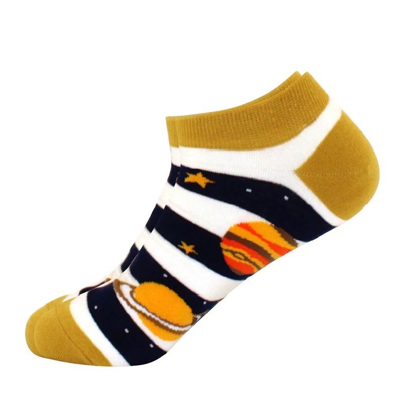 Herrensocken Bootssocken Freizeit Präzisionsbaumwolle Gitter Astronaut Rautenmuster, Skateboard, lustig, Bootssocken