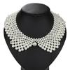 Detachable Blouse Fake Collar Faux Pearl Beaded False Collars Choker Necklace Summer Cloth Accessory for Women Girls Fake Collar
