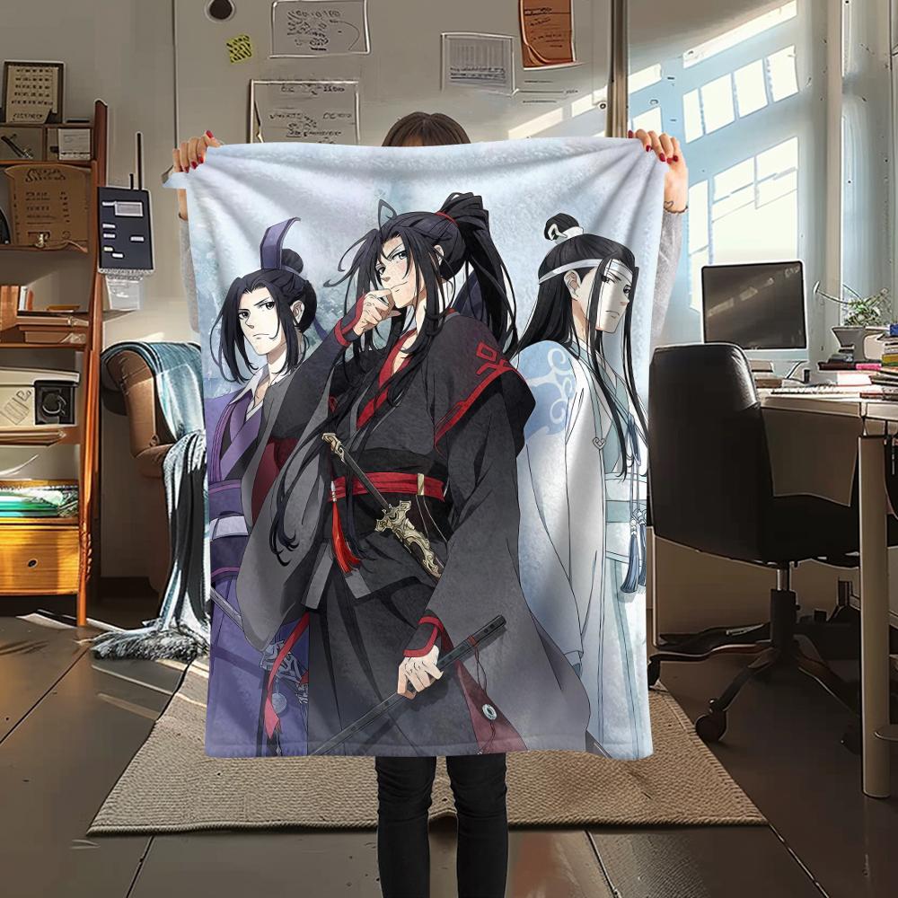 1 ST Grandmaster of Demonic Print Flanellen Deken, Hoge Kwaliteit Alle Seizoenen, Woondecoratie, Warmte en Comfort, Perfect voor Kerstcadeaus