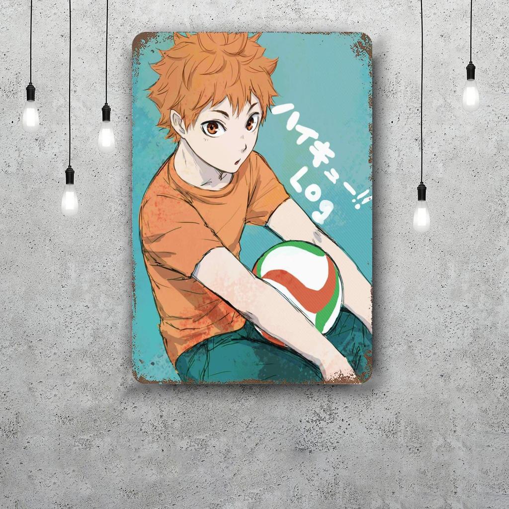 Haikyu Hinata Animation Vintage Metal Tin Signs Posters Decor Retro Metal Plaque Wall Art Decor for Garage Bar