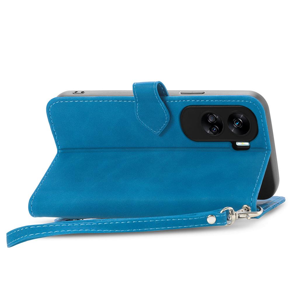 For Honor X50i 5G/90 Lite 5G Zipper Wallet Case with Strap Flower Imprint PU Leather Phone Cover