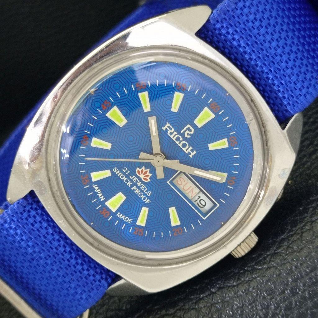 

ВИНТАЖНЫЕ АВТОМАТИЧЕСКИЕ ЧАСЫ RICOH R31 ЯПОНИЯ МУЖСКИЕ С СИНИМ ЦИФЕРБЛАТОМ a701932-5 R207-a701932