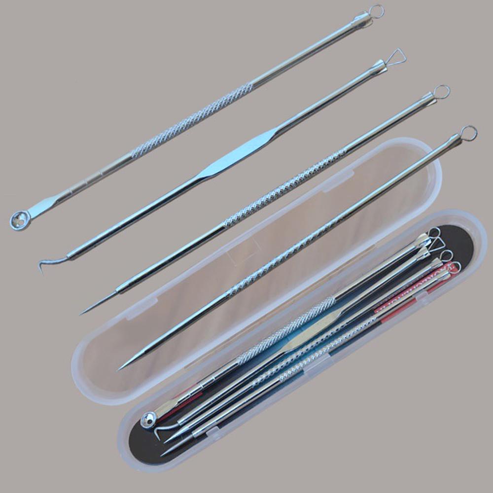 4Pcs Blackhead Extractor Tool Acne Extractor Blemish Remover Black Spots Remover Kit Cleanser Tool