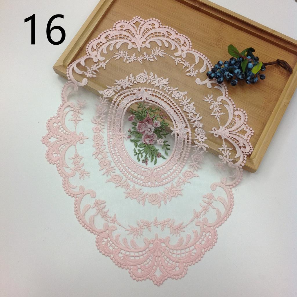 Classic Style Lace Placemat Embroidered Table Surface Cloth Dining Room Decorative Table Furniture Mats Party Wedding Antique Coffee Coasters