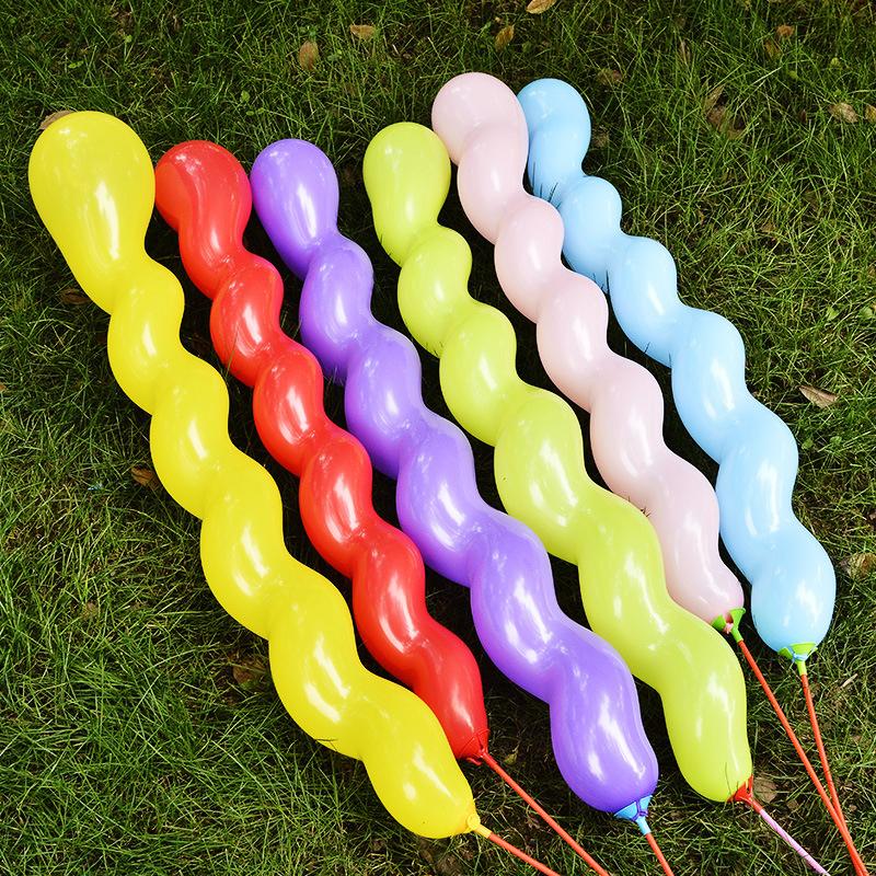 100 Stück Mehrfarbig Spiral Langballon Einzigartiger Dreh Spiral Latexballon Hochzeit Happy Birthday Feiertagsdekoration Kinderspielzeug