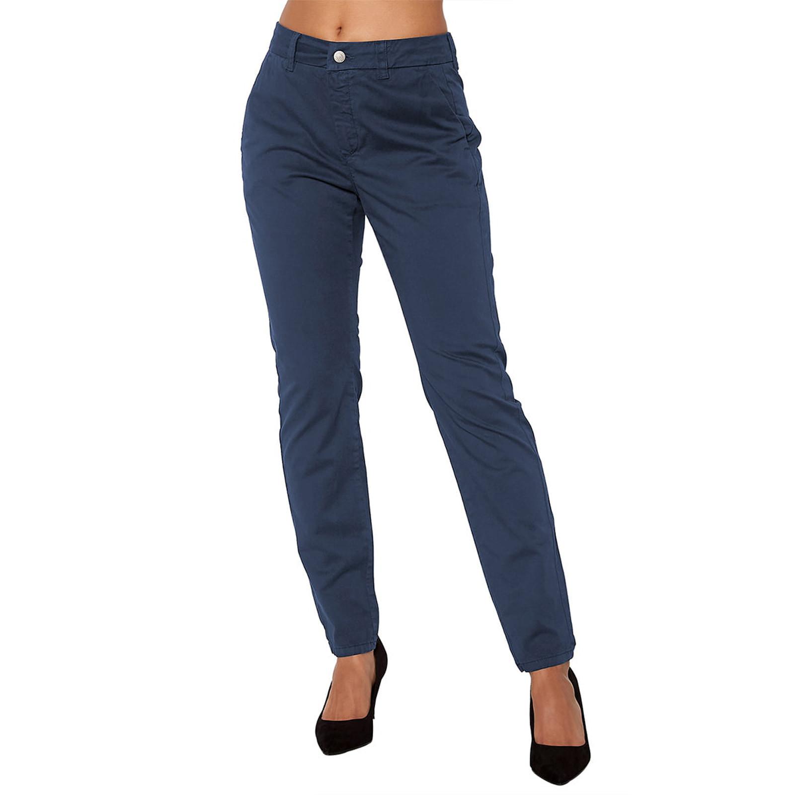 

Women s Fashionable Color Button Pocket Casual Work Pants M тёмно-синий