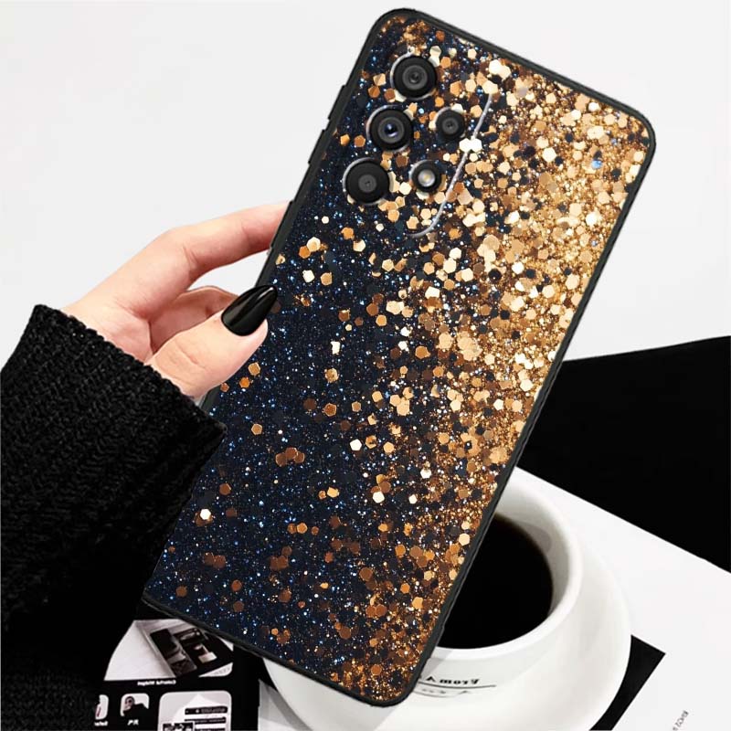 Shining creative patterns For Samsung A73 A72 A71 A55 A54 A53 A52 A51 A13 A22 A16 A15 A12 A14 A26 A07 5G Black Phone Case