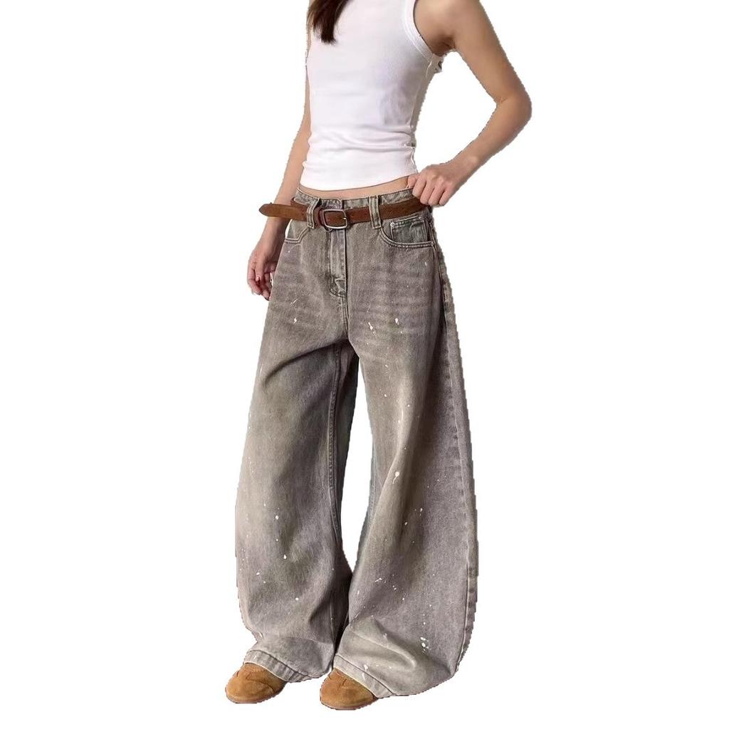 High Waist Straight Jeans Damen Locker Lässig Denim Hose Tägliche Straßenhose