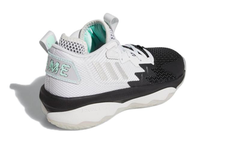 Adidas D Lillard 8 Slip Resistant Cushioning Abrasion Resistant Mid top Performance Basketball Shoes White Black GY2907