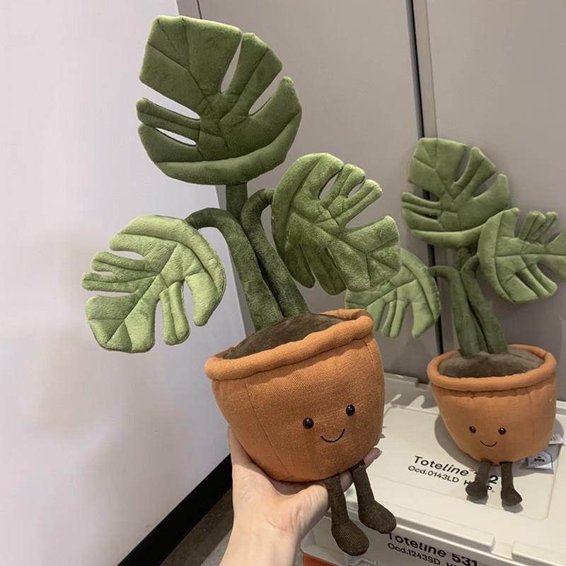 Jellycat Natural Style Plush Potted Plant Dustproof Short Velvet For Living Room