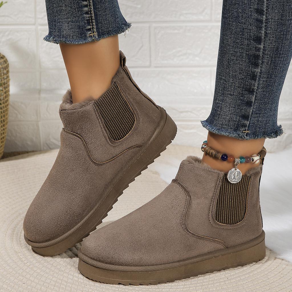 Women's fashion warm padded lining arch support comfortable soft elastic shock-absorbing waterproof non-slip casual snow boots cotton shoes