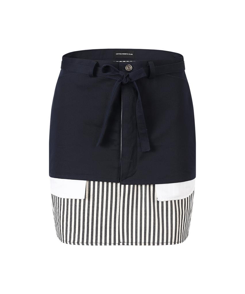 Cotton Rivers Club Striped Colored Skirt (Navy)